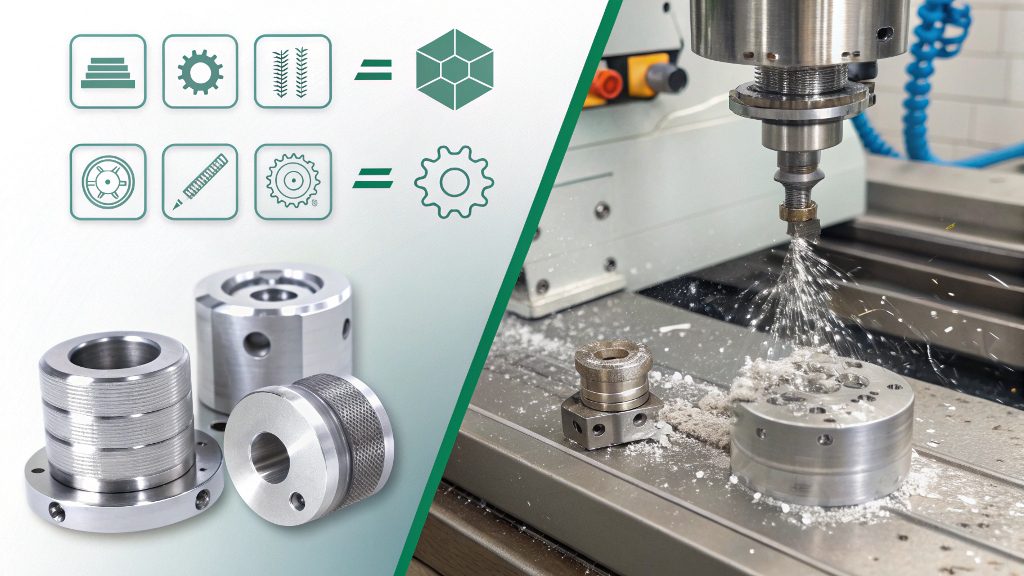 Side-by-side comparison of carbon fiber and metal parts