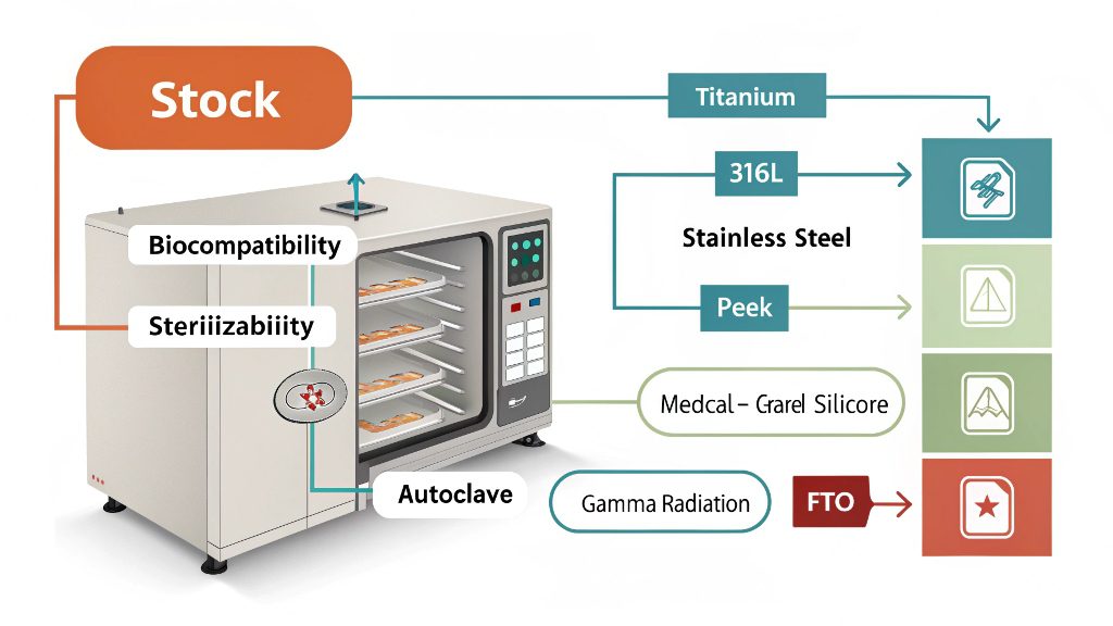Medical Material Selection Factors alt text: Chart showing factors for selecting medical device materials