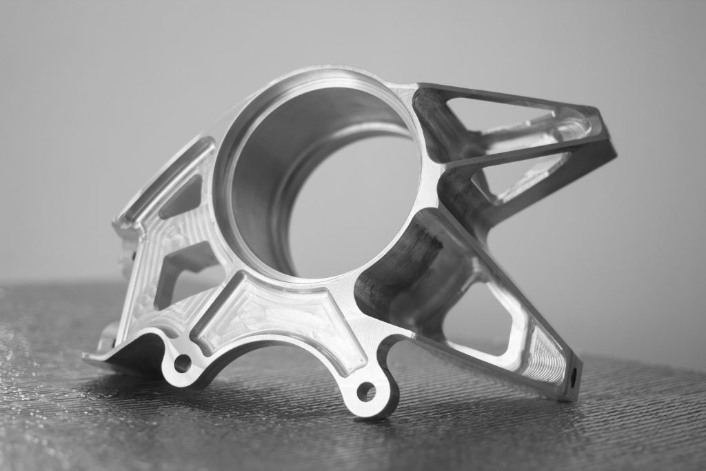 CNC machine cutting 7075 aluminum