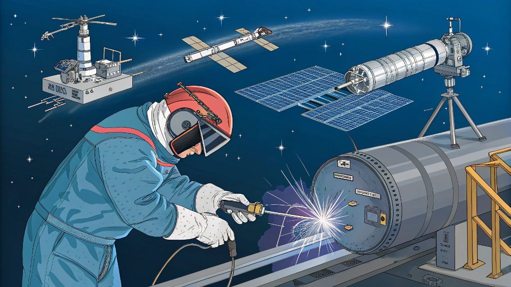 alt text: Laser welding equipment in a cleanroom environment