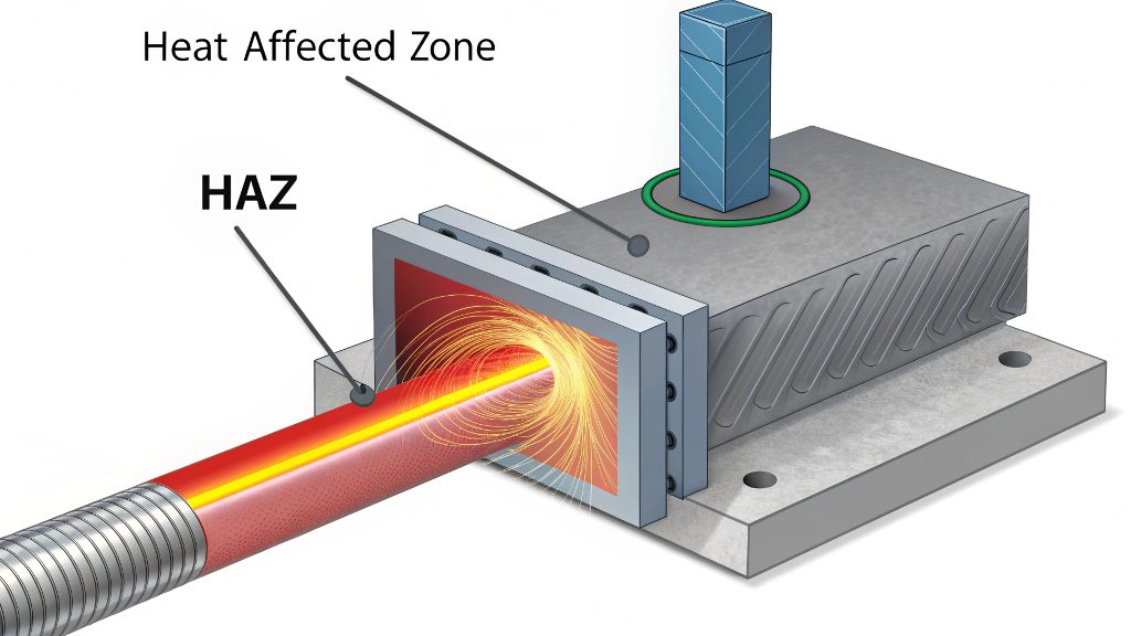 Diagram showing heat affected zone in welding