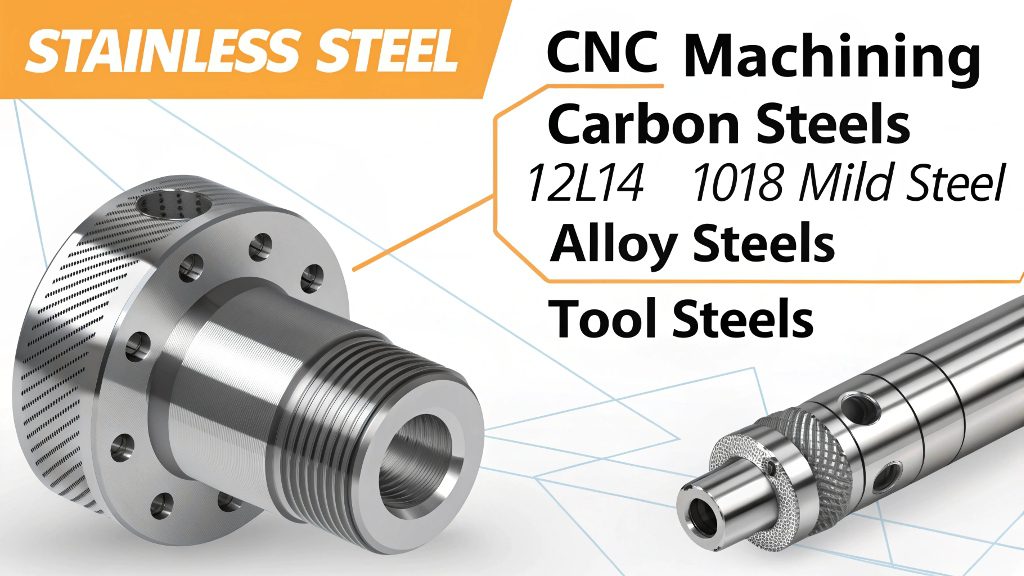 alt text showing various steel types like carbon steel and stainless steel bars