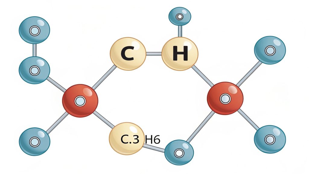 Carbon and Hydrogen atoms in Polypropylene