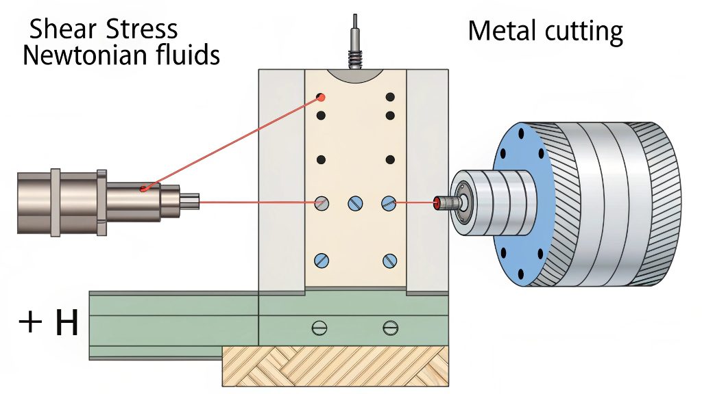 Shear Stress vs Shear Rate Calculation alt text: Graph showing complex relationship between shear stress and shear rate for non-Newtonian materials