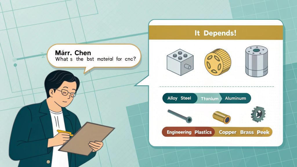 Selection of different CNC machined materials