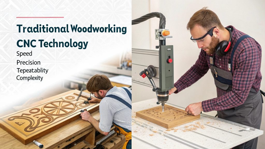 CNC router working on wood