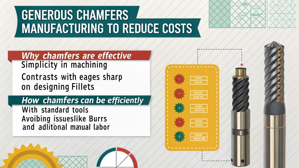 Close-up of a chamfered edge on a metal part