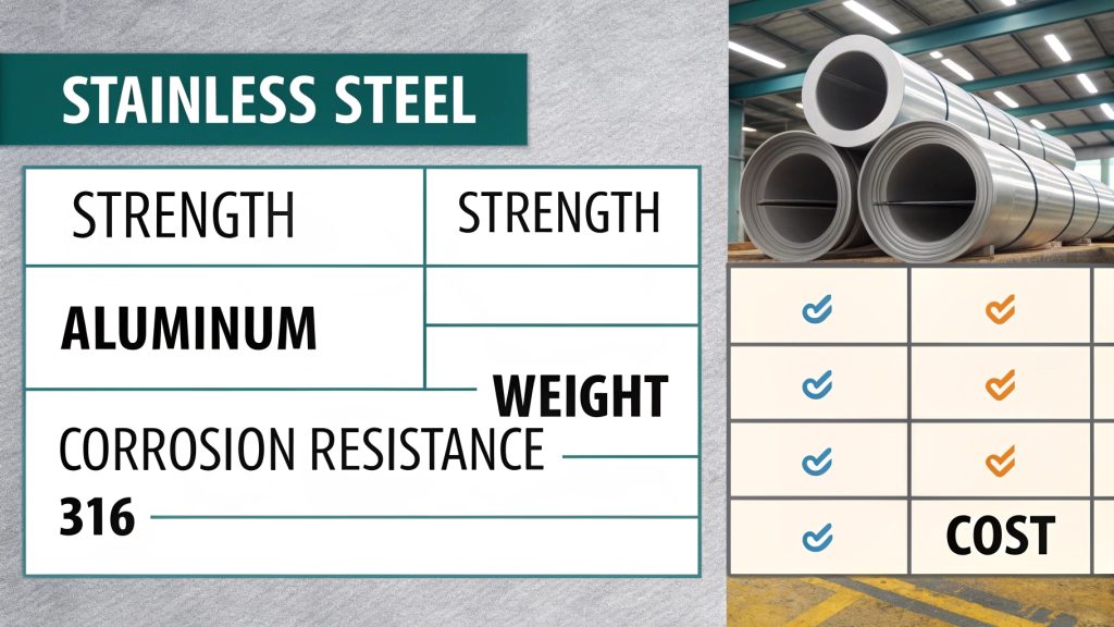 Stainless Steel vs Aluminum Properties Side-by-side comparison of aluminum and stainless steel properties