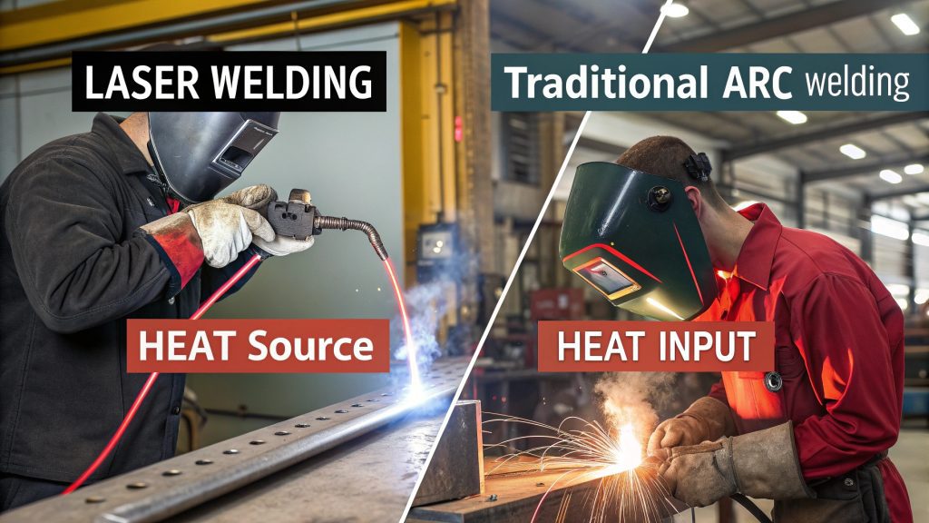 Comparison of laser weld bead and traditional weld bead