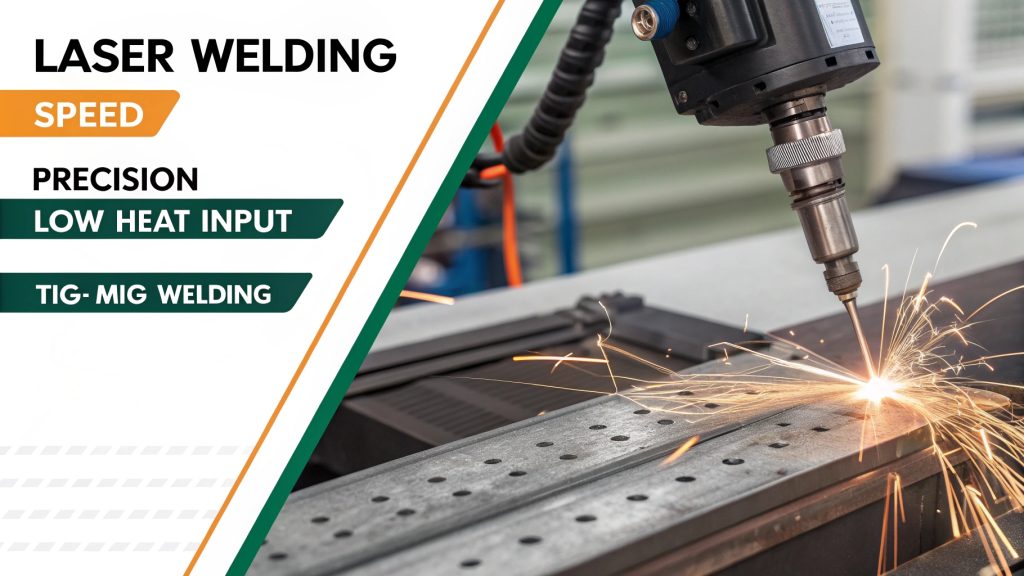 Modern laser welding machine in a workshop