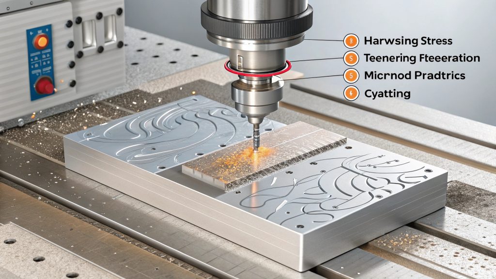 Machining Effects on Material Properties microscopic view of machined material surface