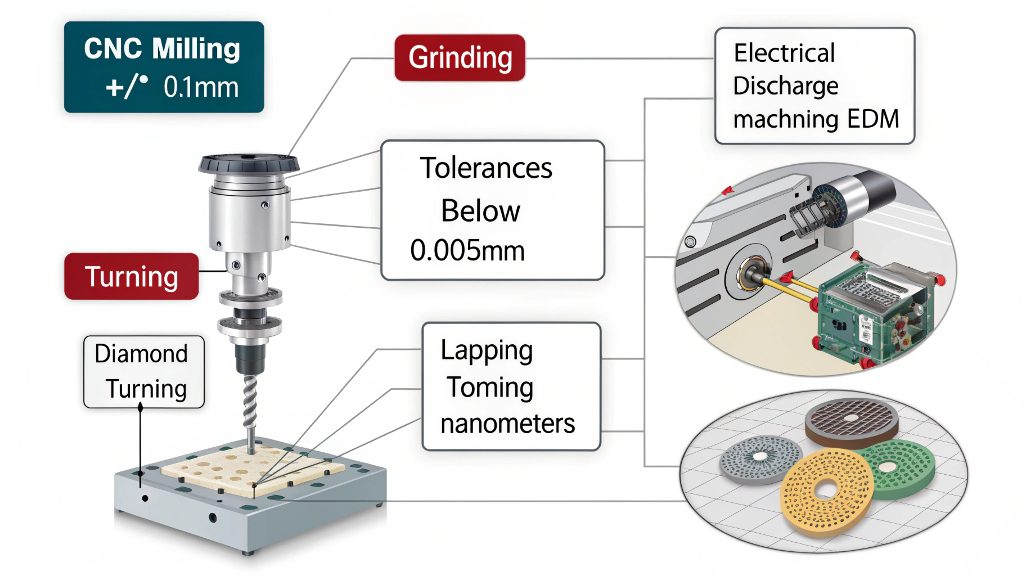 Precision grinding machine in operation
