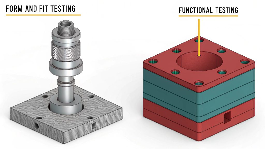 Prototyping with 3D Printing and CNC Machining Side-by-side prototypes, one 3D printed, one CNC machined