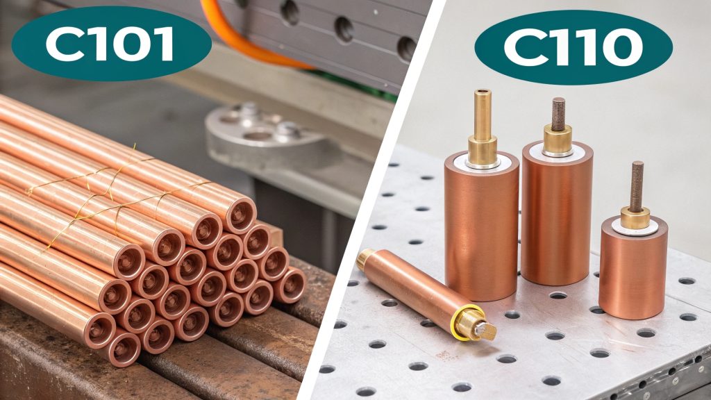 C101 OFHC vs C110 ETP copper comparison Comparing C101 and C110 copper bars
