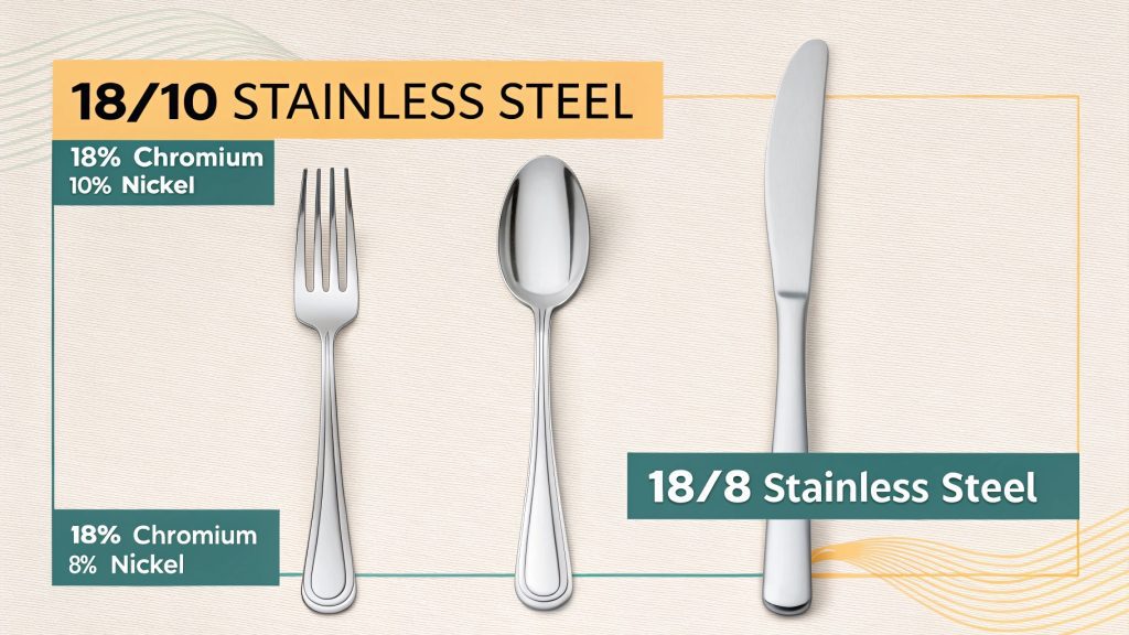 Stainless Steel Cutlery Set alt text: Set of stainless steel cutlery