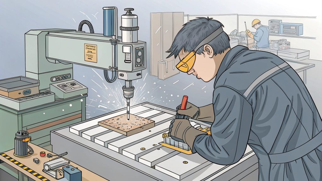 CNC machine with plastic chips