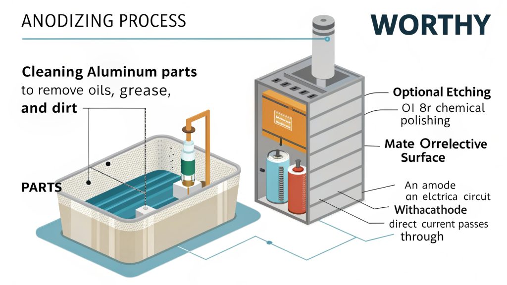 Anodizing Process Setup Diagram of anodizing process tank