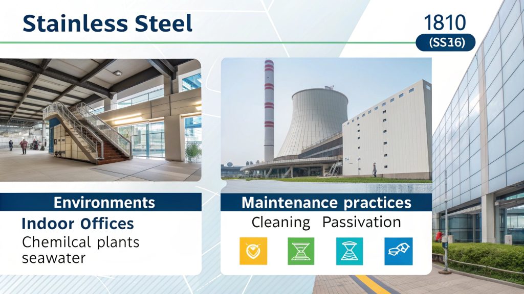 Chart showing stainless steel life expectancy in various conditions