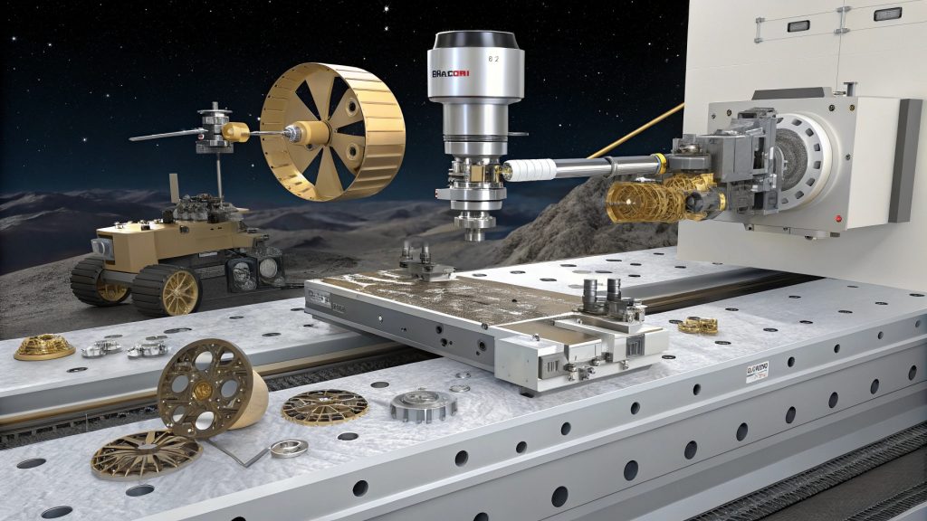 NASA logo with a CNC-machined part