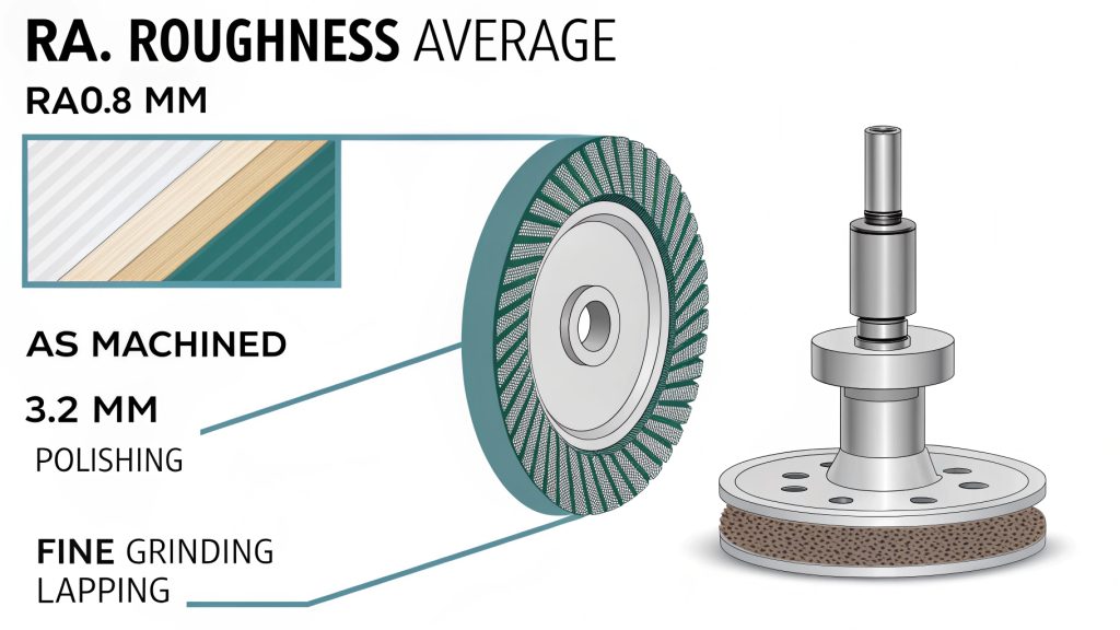 Smooth surface finish example Ra 0.8