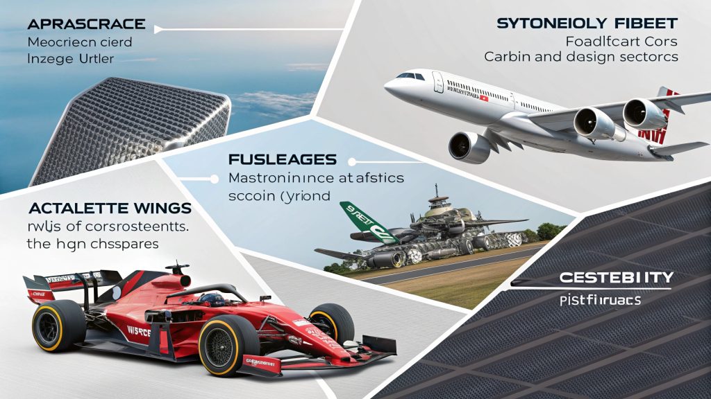 Applications of Carbon Fiber Collage of carbon fiber applications