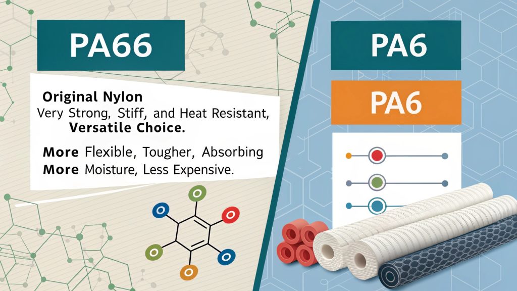 A diagram showing that Nylon is a type of Polyamide