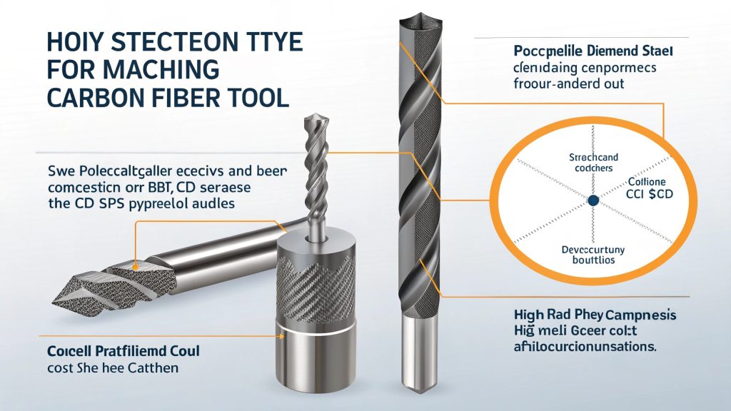 Tools for Machining Carbon Fiber alt text: Different types of CNC tools for carbon fiber