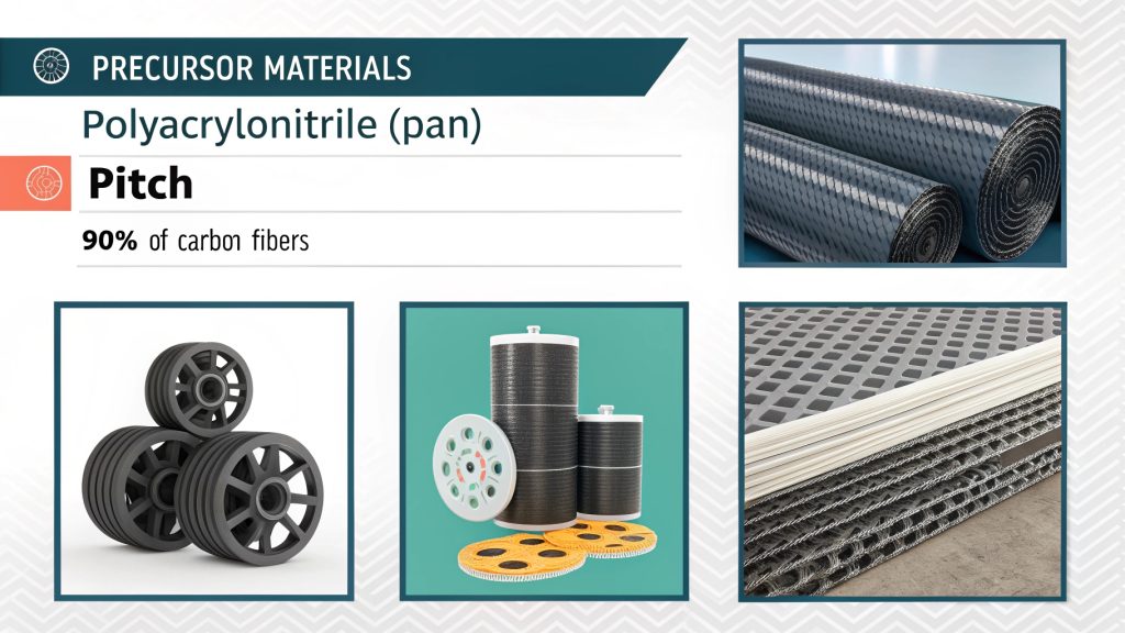 Types of Carbon Fiber Materials Different types of carbon fiber tows and materials