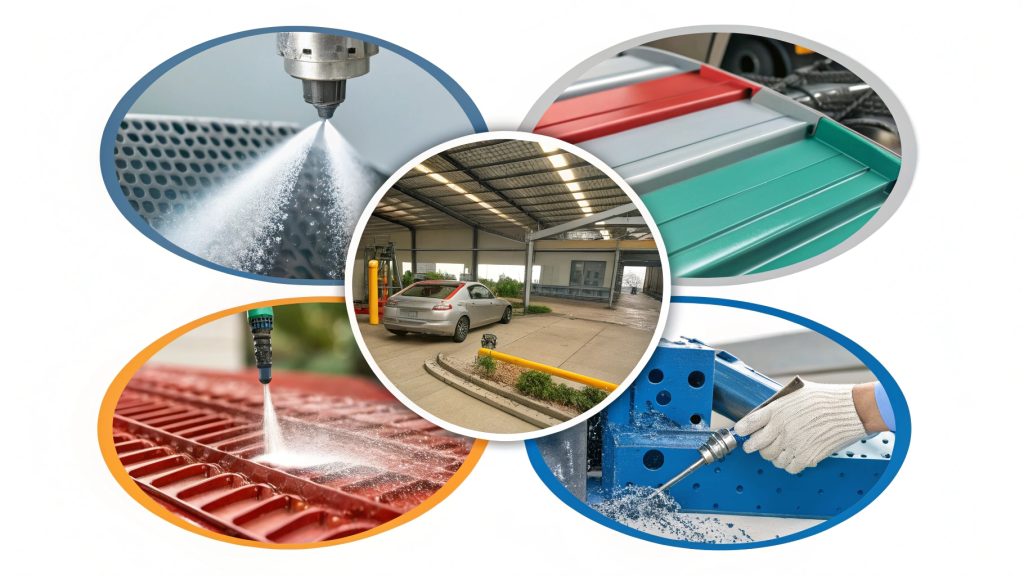 Powder coated aluminum parts