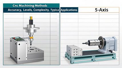 A 5-axis CNC machine working on a complex metal part