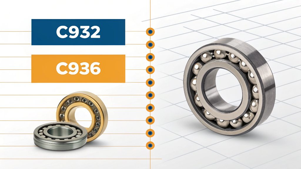 C932 vs C936 Bronze Two bronze bushings, one C932 and one C936, side-by-side
