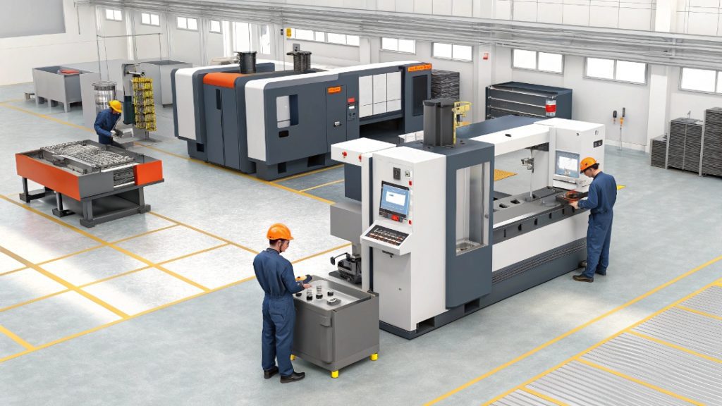 CNC Machining Titanium A CNC machine cutting a block of titanium