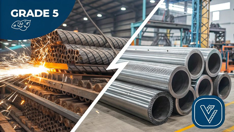 Grade 4 vs Grade 5 Titanium Side-by-side comparison of a machined Grade 4 and Grade 5 titanium part.