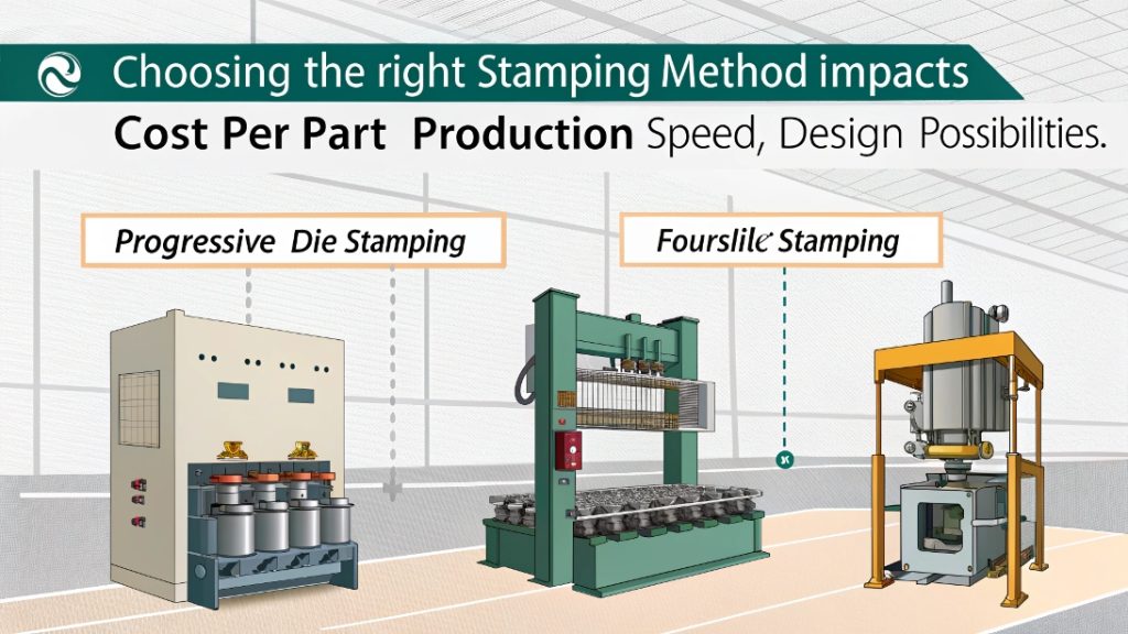 Diagram showing the four main types of metal stamping processes