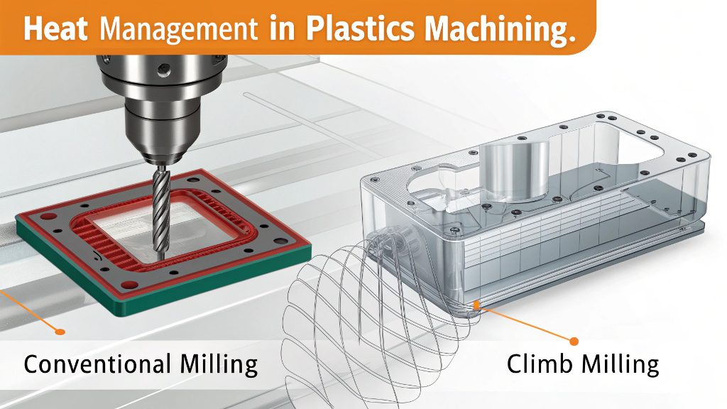CNC machining a piece of white plastic
