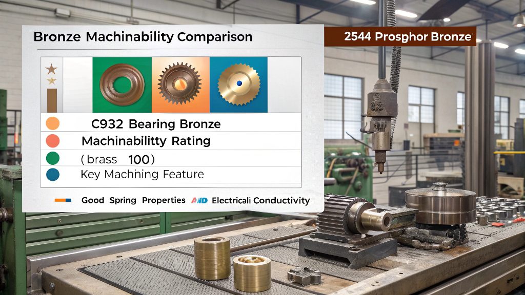 Machining C932 Bronze A CNC machine cutting a C932 bronze part