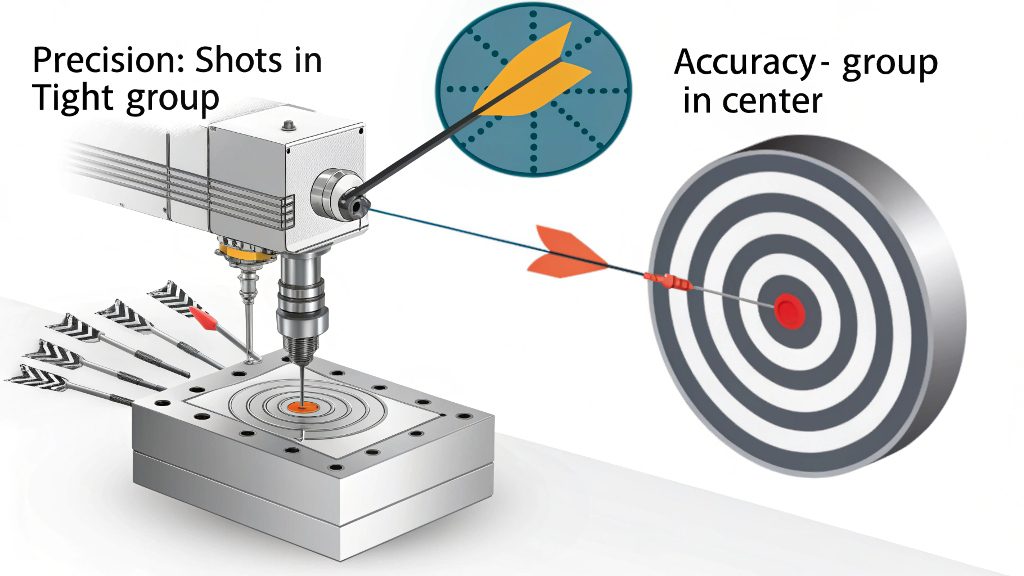 A CAD model on a computer screen displayed next to the physically finished wire EDM part