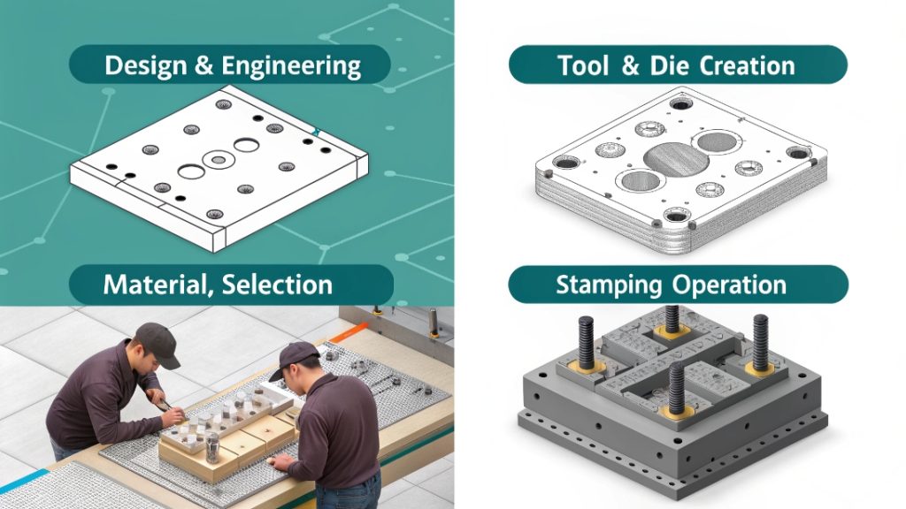 engineer reviewing a CAD design for a metal part