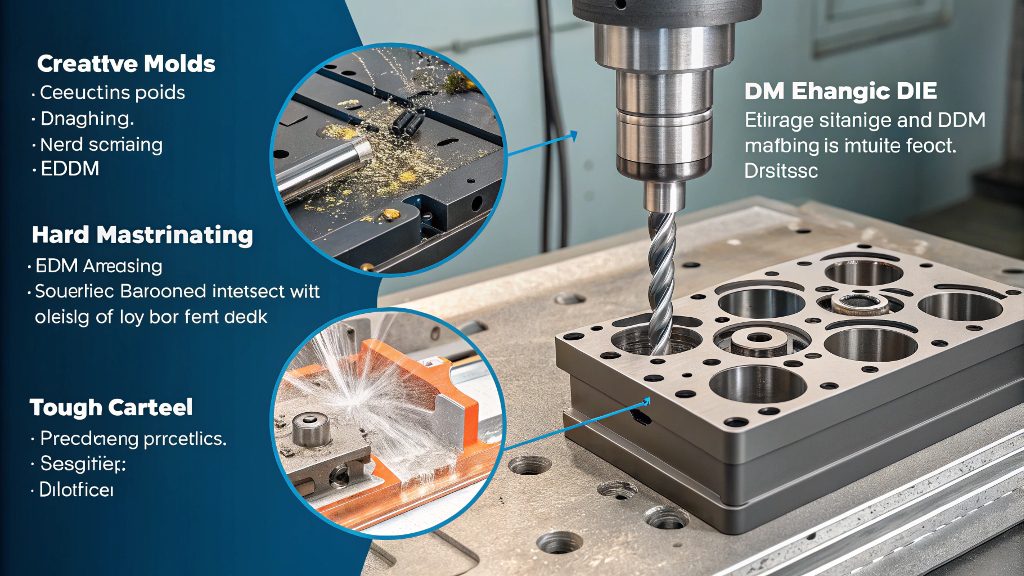 A collection of complex parts made with EDM technology