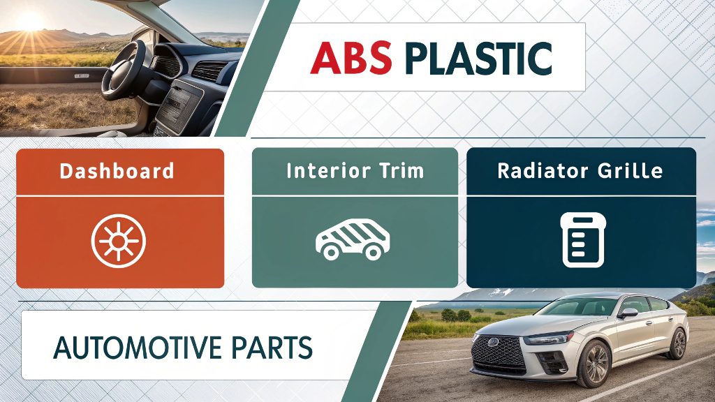 ABS Applications in Automotive Industry The interior dashboard of a modern car showing ABS plastic components
