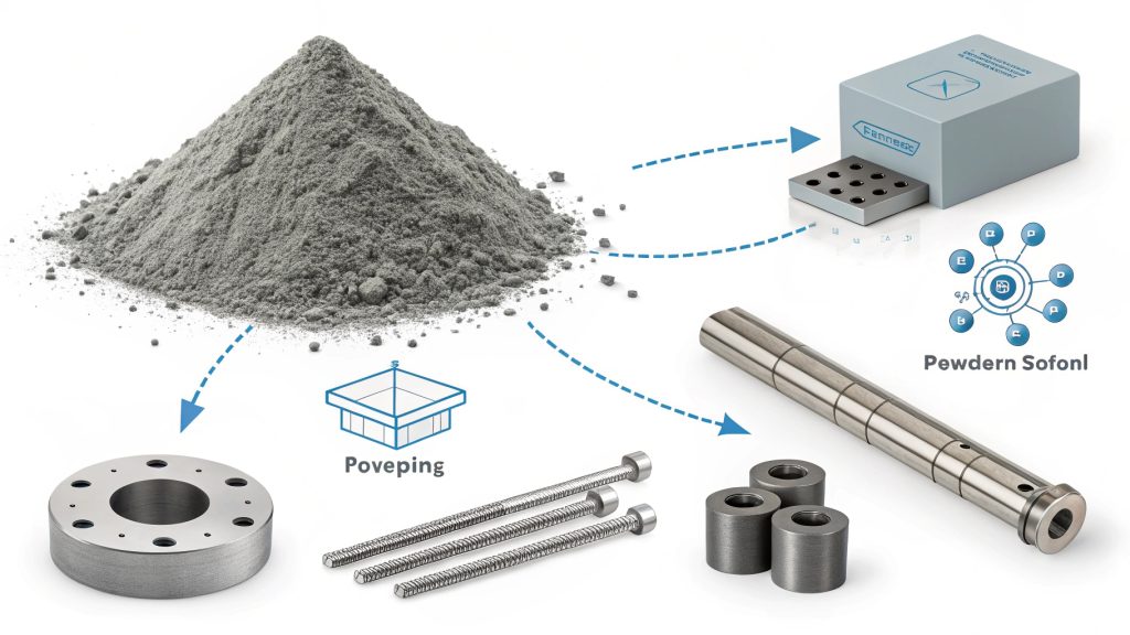 Various forms of tungsten including rods, plates, and wire