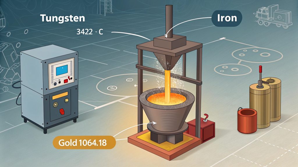 A glowing hot piece of tungsten