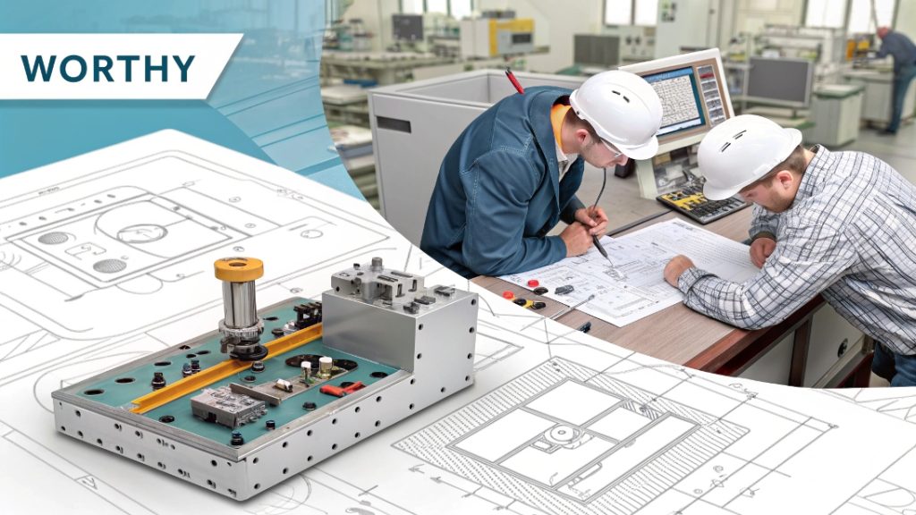 A picture of a complex and expensive progressive stamping die