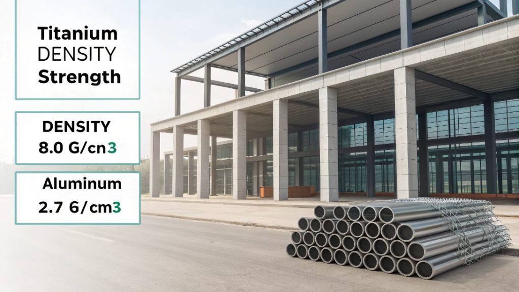 Titanium vs Steel vs Aluminum A chart comparing the properties of Titanium, Steel, and Aluminum