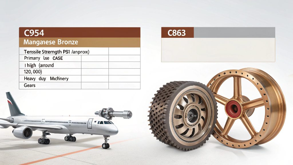 Strongest Bronze Alloy C954 Heavy-duty industrial gears made from C954 aluminum bronze