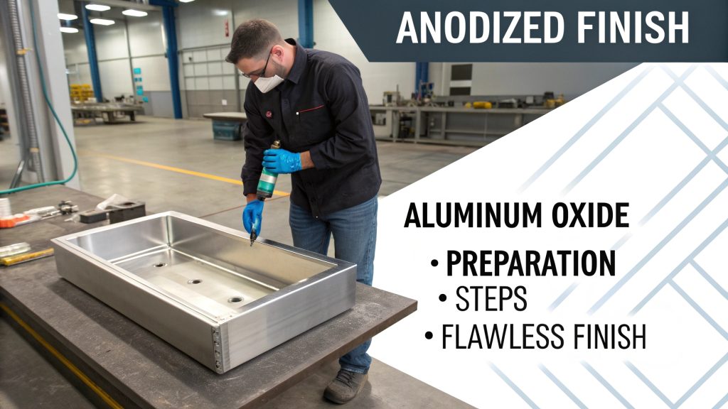 Fixing Anodized Aluminum A part being prepped for re-anodizing after being stripped