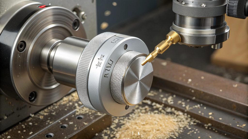 A highly polished CNC part with a near-mirror Ra 0.4 surface finish