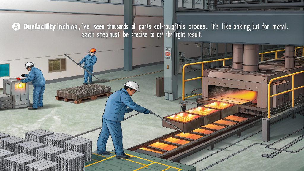 Diagram showing the heat treatment process for steel