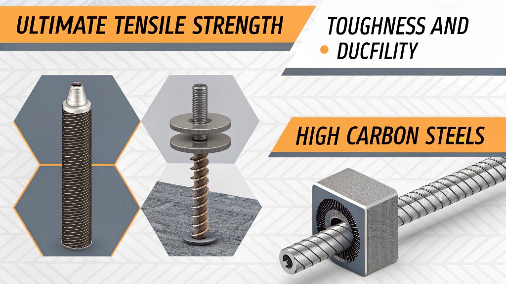A diagram showing the trade-off between steel strength and brittleness.