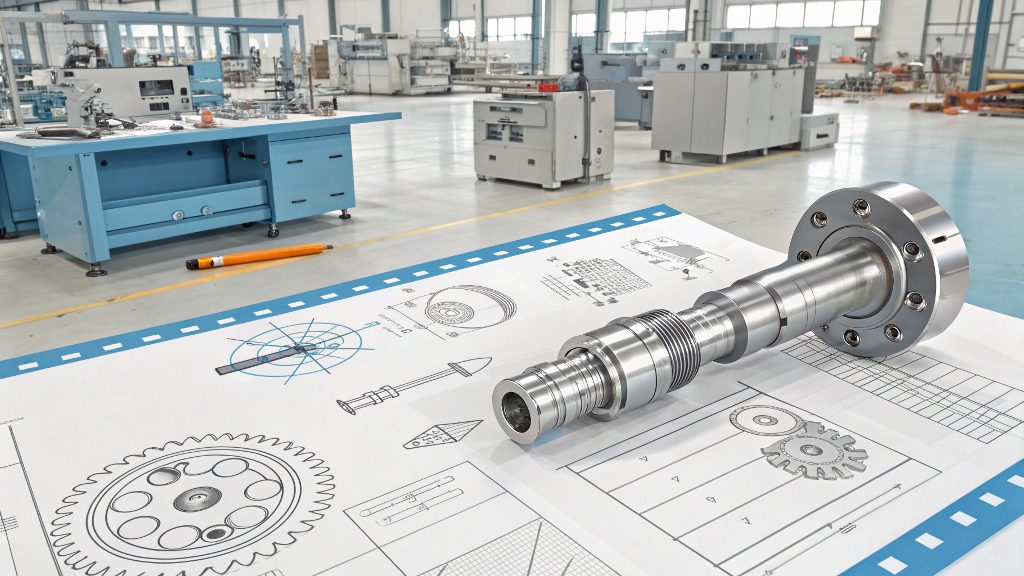 A complex metal part manufactured by a 5-axis CNC machine